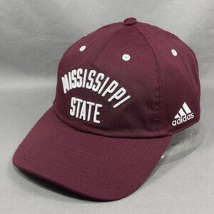 Adidas Mississippi State NCAA Strapback Hat Cap Bulldogs Maroon Sample Dad Mens
